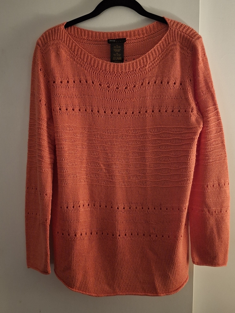 Geace Elements Women’s Open-Knit Coral Sweater